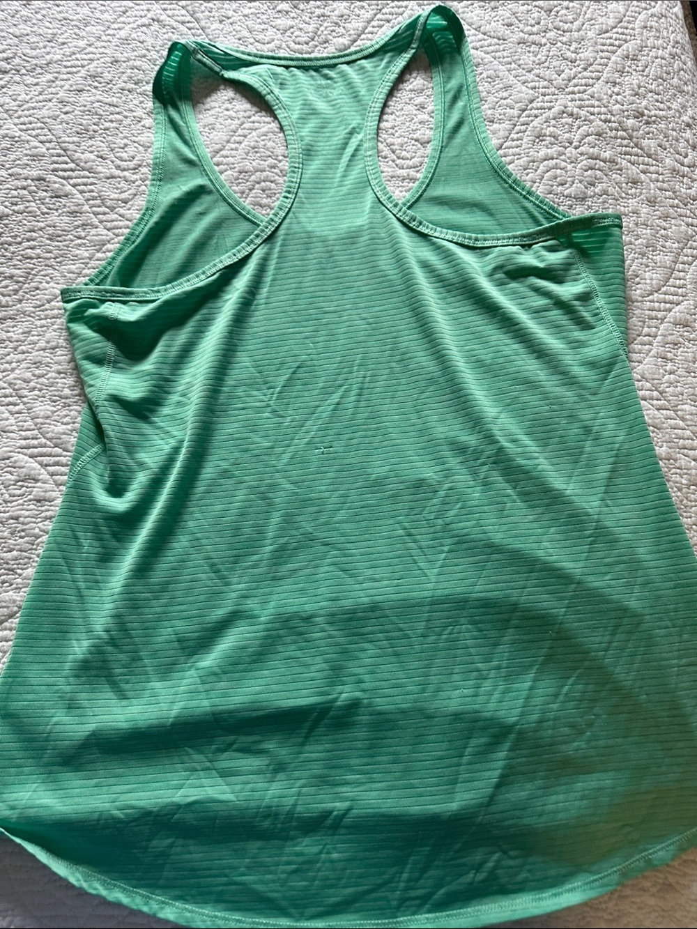 Athleta Green Ribbed Racerback Tank